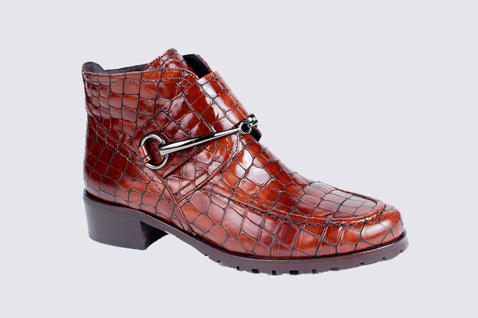 croc leather boots