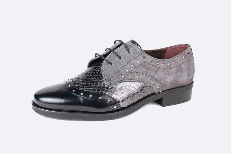 Small Size Oxford flat shoes grey and black